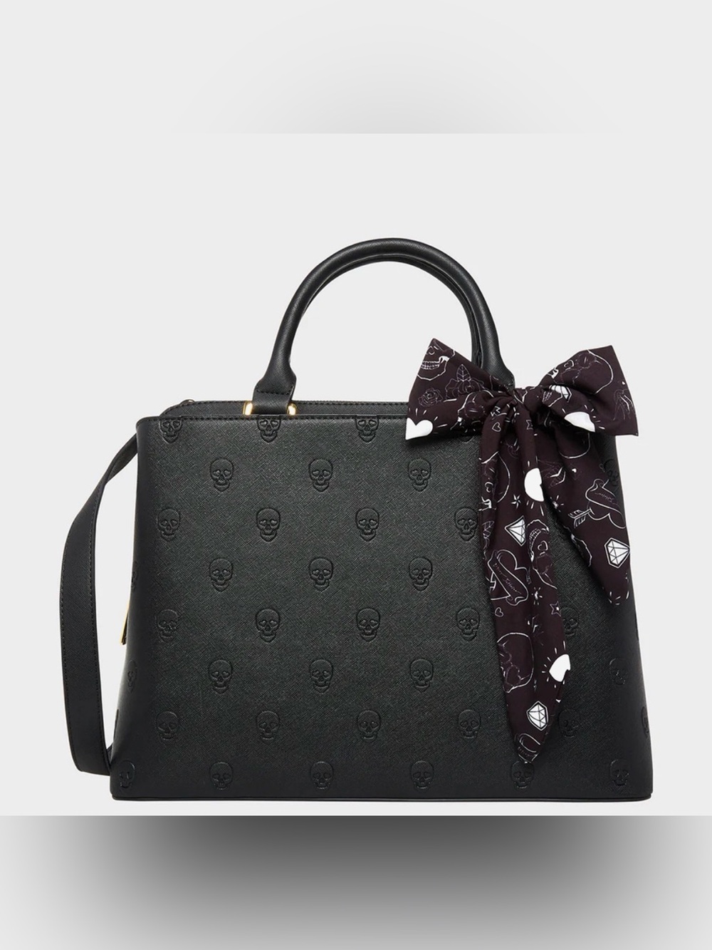 Betsey Johnson Skullicious Satchel Black